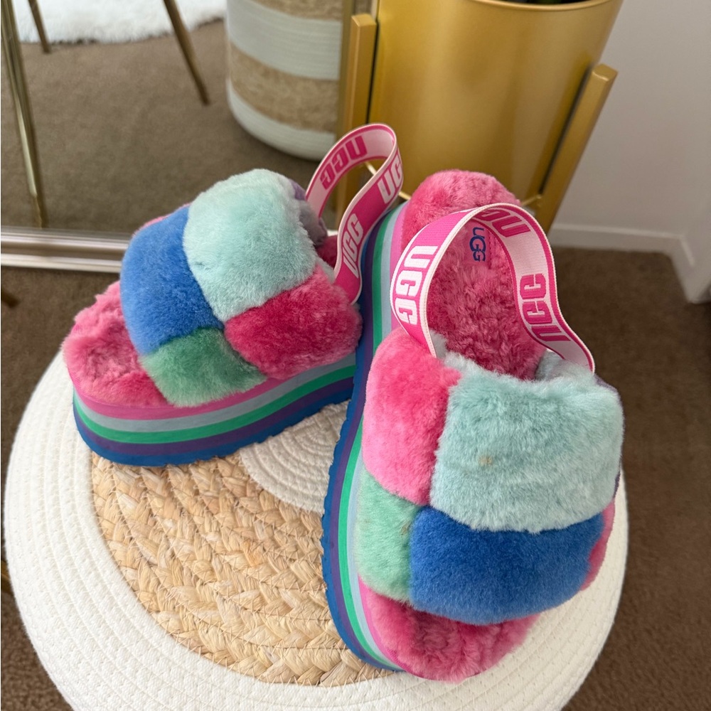 UGG Multicolor Fluffy Mules
